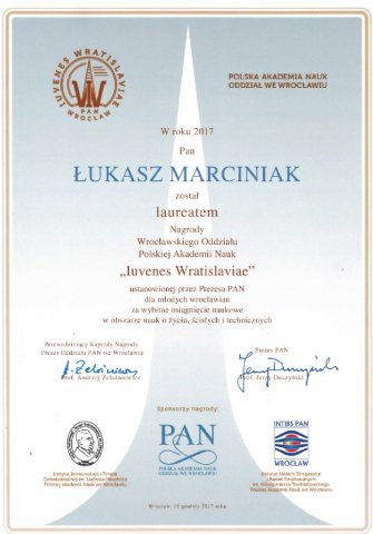 Szósty konkurs o Nagrodę Wrocławskiego Oddziału PAN "Iuvenes Wratislaviae" 